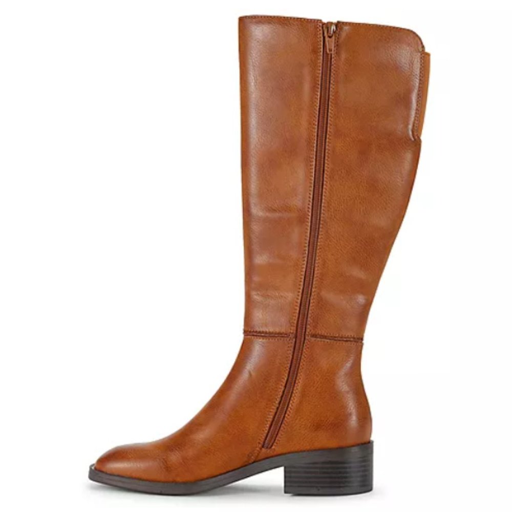 Frye and Co. Women's Lillian Stacked Heel Riding Boots, Various Sizes, Cognac - Picture 3 of 6